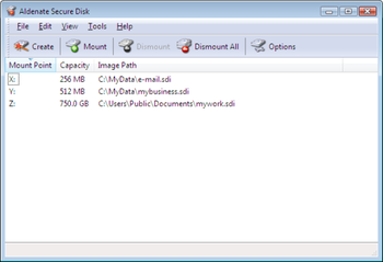 Aldenate Secure Disk screenshot