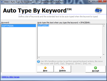 Aldo's Auto Type By Keyword screenshot