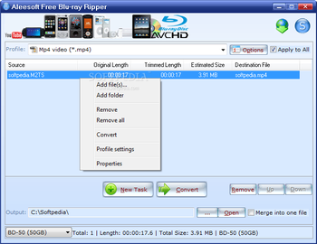 Aleesoft Free Blu-ray Ripper screenshot