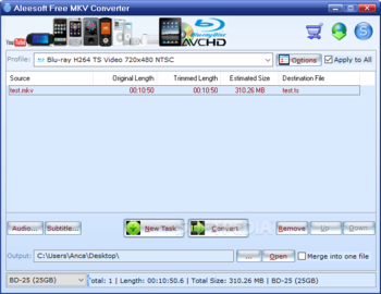 Aleesoft MKV Converter screenshot