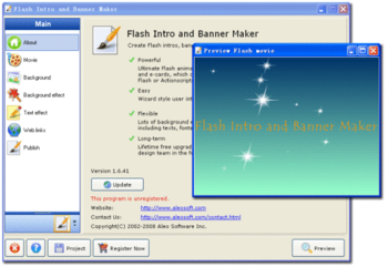 Aleo Flash Intro Banner Maker screenshot