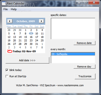 Alert Calendar screenshot