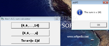 Alex's Arithmetic Sequence Sum Calculator screenshot