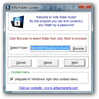 Alfa Folder Locker screenshot