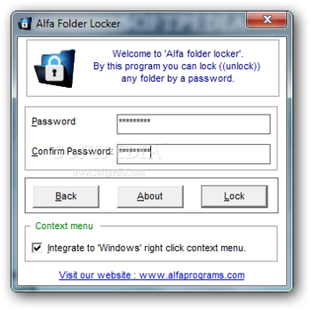 Alfa Folder Locker screenshot 2