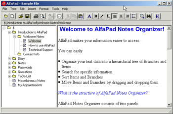 AlfaPad Notes Organizer screenshot