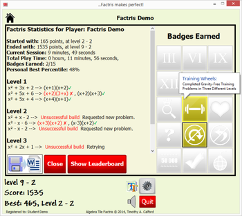 Algebra Tile Factris screenshot 3