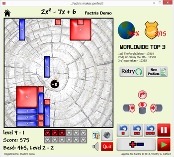 Algebra Tile Factris screenshot 7