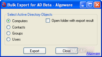 Algoware Active Directory Bulk Export screenshot 3