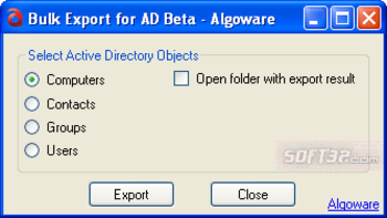 Algoware Active Directory Export Tool screenshot 2