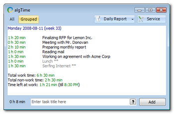 algTime screenshot