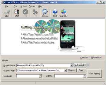 Alive DVD to iPhone Converter screenshot 3