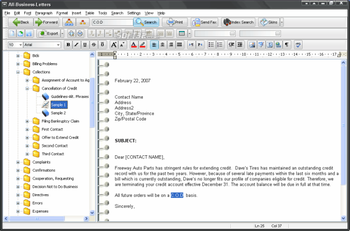 All Business Letters screenshot