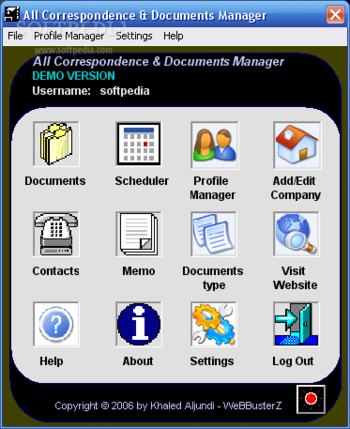 All Correspondence and Documents Manager screenshot