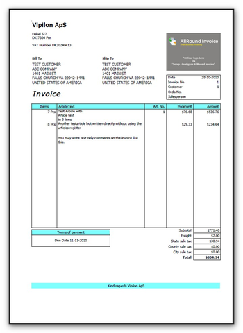 All-Round Invoice screenshot