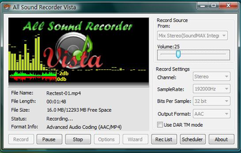 All Sound Recorder Vista screenshot 2