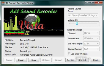 All Sound Recorder Vista screenshot 3