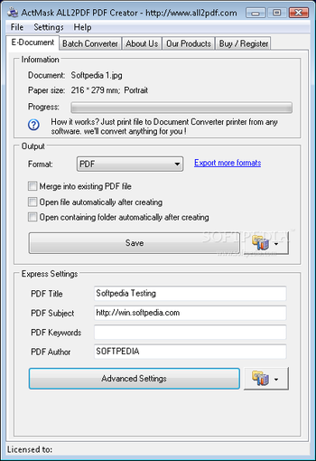All2PDF Pdf Creator screenshot