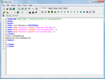 Alleycode HTML Editor screenshot