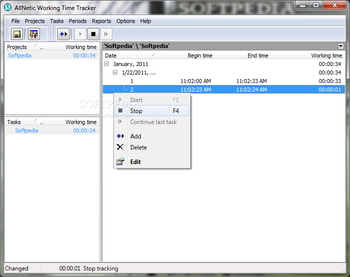 AllNetic Working Time Tracker screenshot