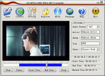 Allok AVI MPEG WMV RM to MP3 Converter screenshot