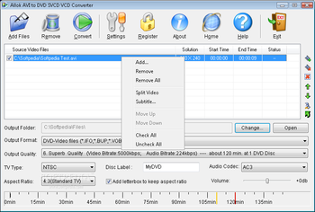 Allok AVI to DVD SVCD VCD Converter screenshot