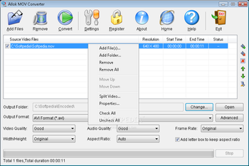 Allok MOV Converter screenshot