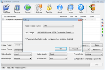 Allok MOV Converter screenshot 3