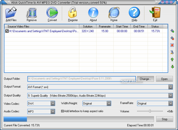 Allok QuickTime to AVI MPEG DVD Converter screenshot 4