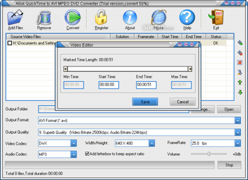 Allok QuickTime to AVI MPEG DVD Converter screenshot 5