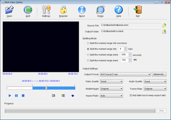 Allok Video Splitter screenshot