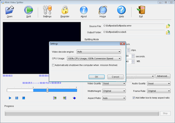 Allok Video Splitter screenshot 2