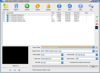 Allok Video to MP4 Converter screenshot