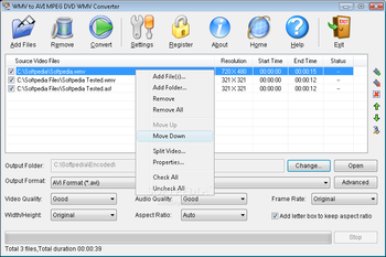 Allok WMV to AVI MPEG DVD WMV Converter screenshot