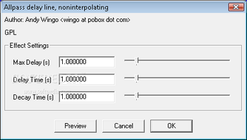 Allpass Delay Line screenshot