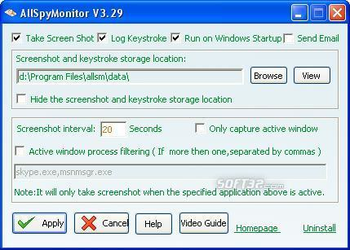 AllSpyMonitor Keylogger screenshot 2