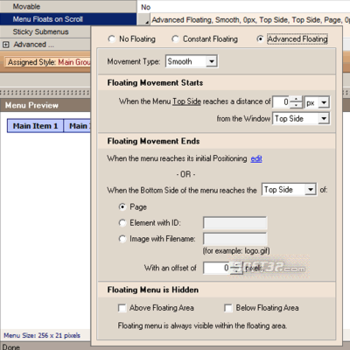 AllWebMenus Floating Menus Add-in screenshot 2