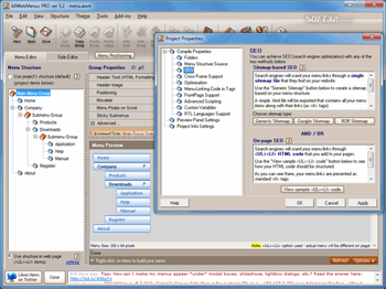 AllWebMenus SEO CSS Menu Addin screenshot 3