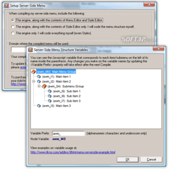 AllWebMenus Server-Side Menus API Add-in screenshot 2