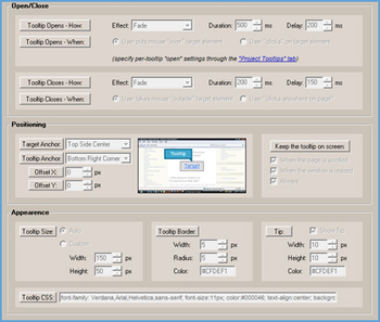 AllWebMenus Web/jQuery Tooltips Addin screenshot