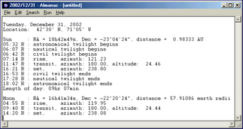 Almanac screenshot