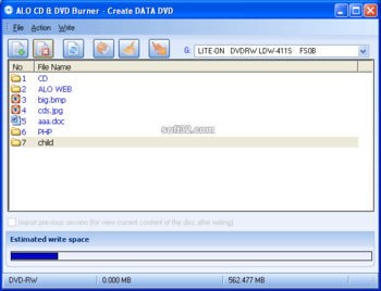 ALO CD & DVD BURNER screenshot 2