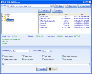 ALO CD & DVD BURNER screenshot 3