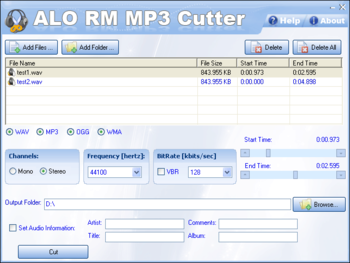 ALO RM MP3 Cutter screenshot