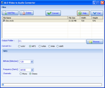 ALO Video to Audio Converter screenshot