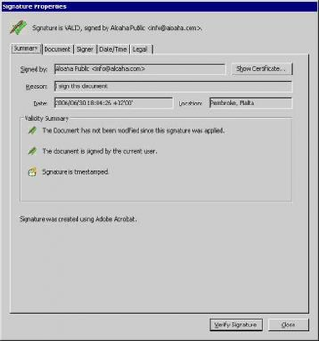 Aloaha PDF Signator screenshot