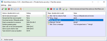 AlomWare Actions screenshot