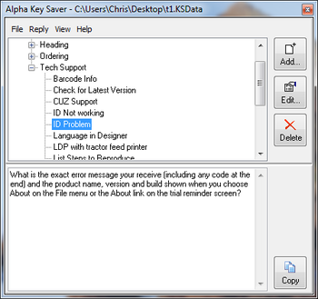 Alpha Key Saver screenshot