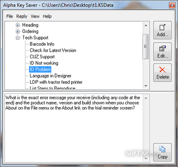 Alpha Key Saver screenshot 2