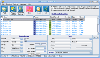 Alt cda to mp3 Converter screenshot 2